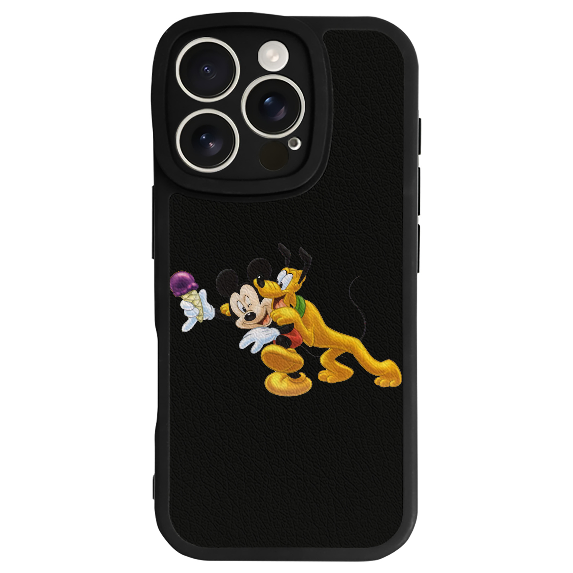 （画像用） ミッキーマウス Mickey Mouse 【iPhone 16シリーズ対応】シリコンスマホケース（レザー調） 材質：シリコン
